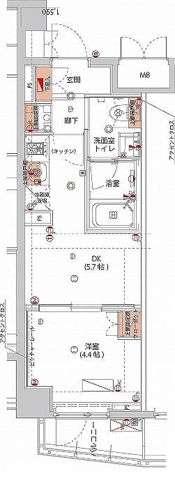 1DKの間取り図