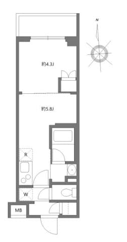 1DKの間取り図