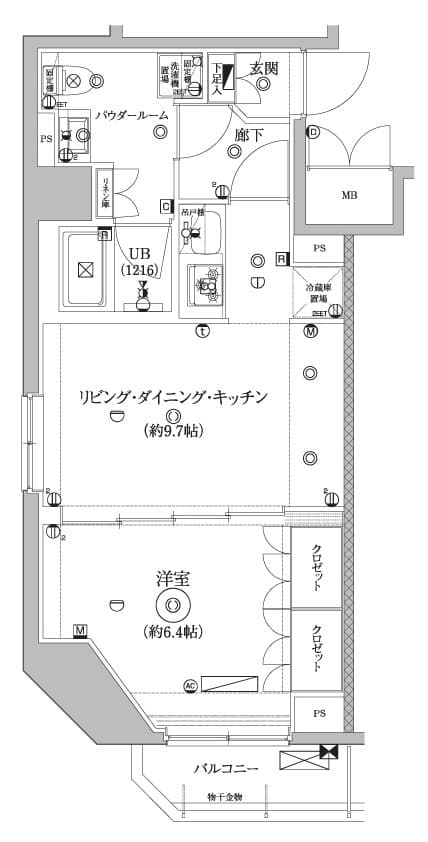 1LDKの間取り図