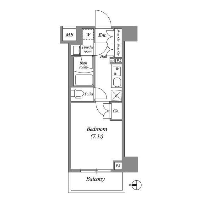1Kの間取り図