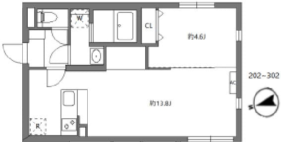 1LDKの間取り図