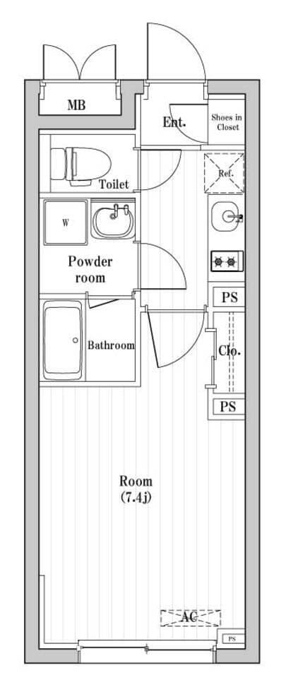 1Kの間取り図