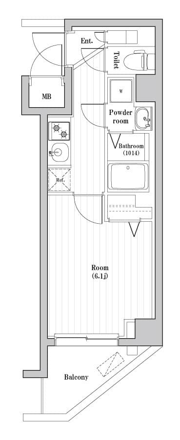 1Kの間取り図