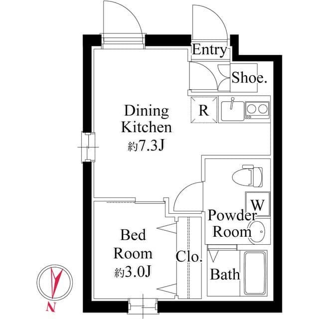 1DKの間取り図