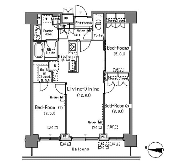 3LDKの間取り図