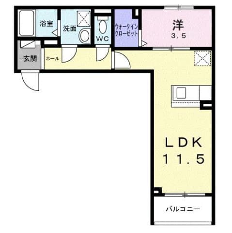 1LDKの間取り図
