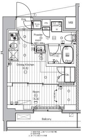 1DKの間取り図