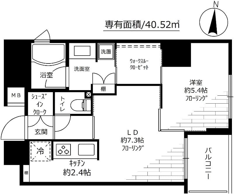 1LDKの間取り図