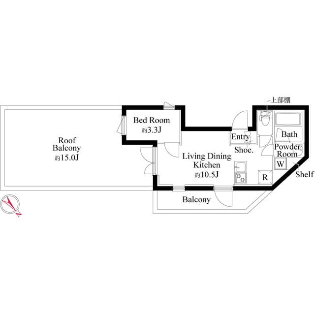 1LDKの間取り図