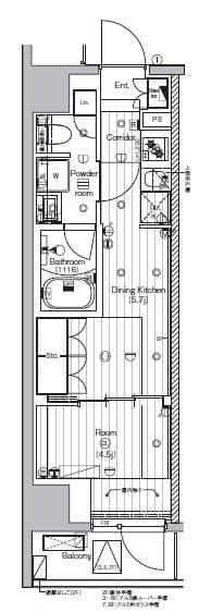 1DKの間取り図