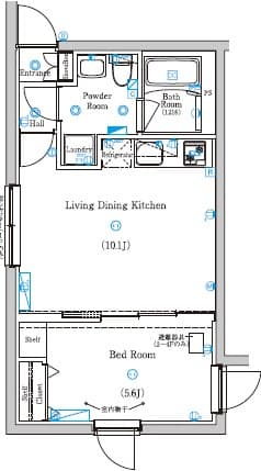 1LDKの間取り図
