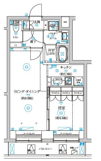 1LDKの間取り図