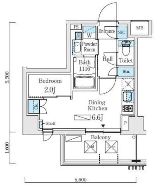 1DKの間取り図