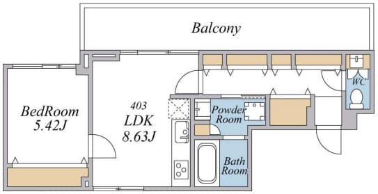 1LDKの間取り図