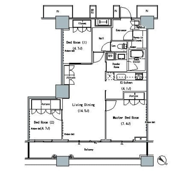 3LDKの間取り図