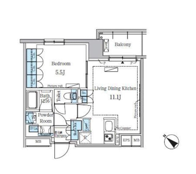 1LDKの間取り図