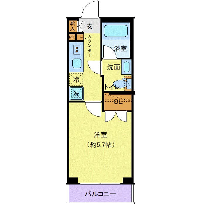 1Kの間取り図