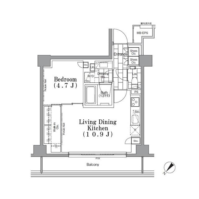 1LDKの間取り図