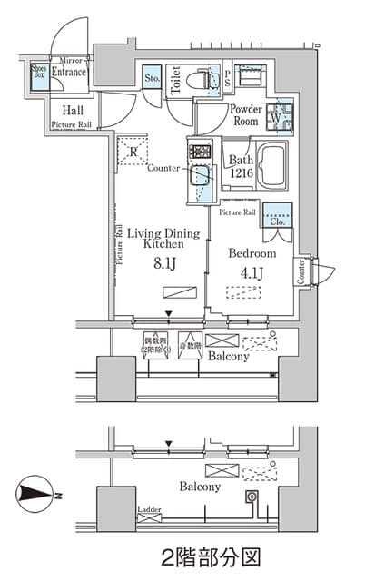 1LDKの間取り図