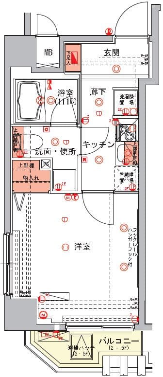 1Kの間取り図