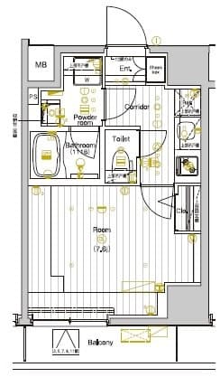 1Kの間取り図
