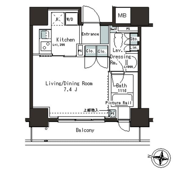 1Kの間取り図