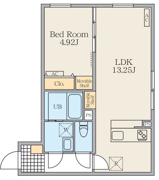 1LDKの間取り図