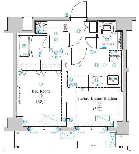 1LDKの間取り図