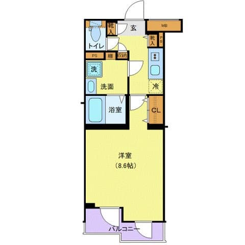 1Kの間取り図