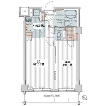 1LDKの間取り図