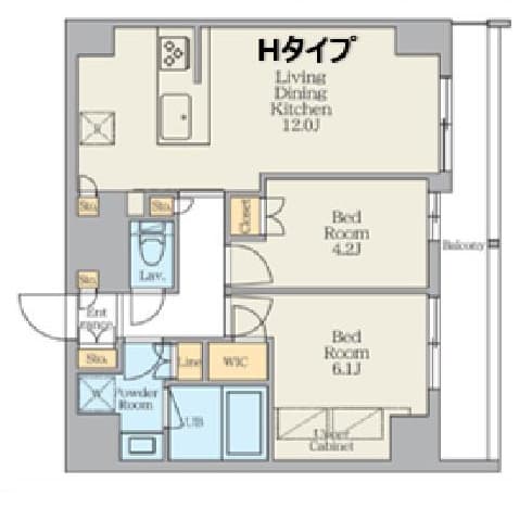 2LDKの間取り図