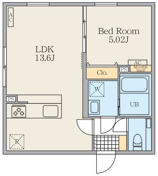 1LDKの間取り図