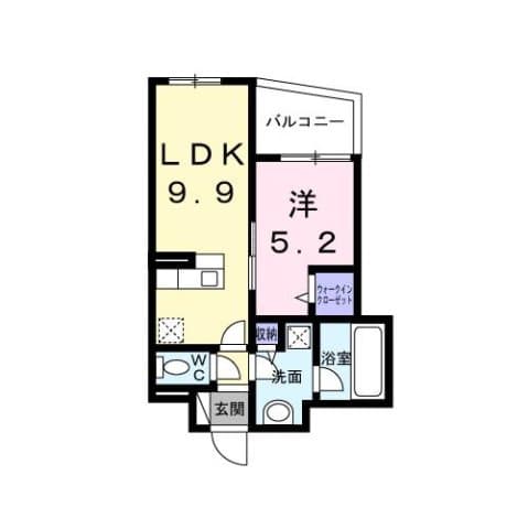 1LDKの間取り図