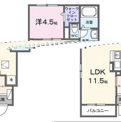 1LDKの間取り図