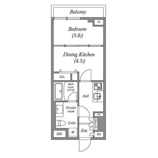 1DKの間取り図