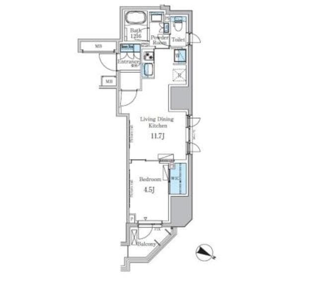 1LDKの間取り図