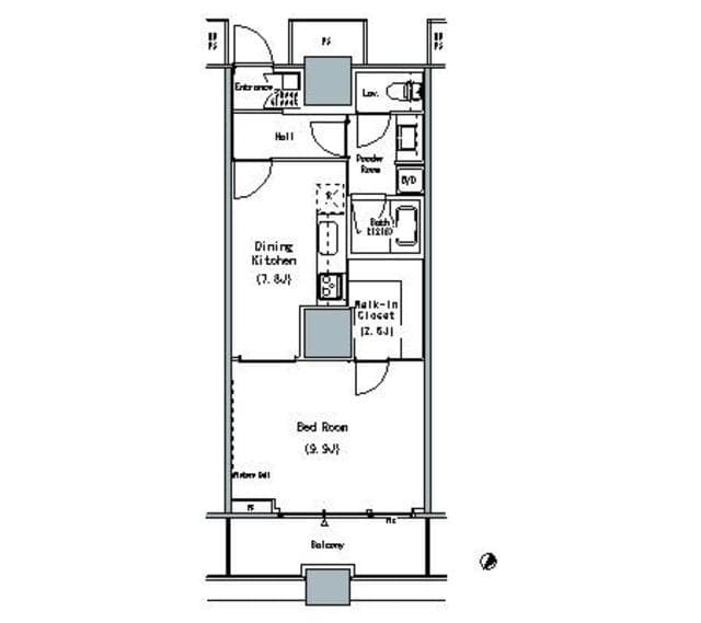 1DKの間取り図