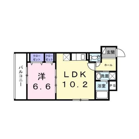1LDKの間取り図