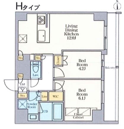 2LDKの間取り図
