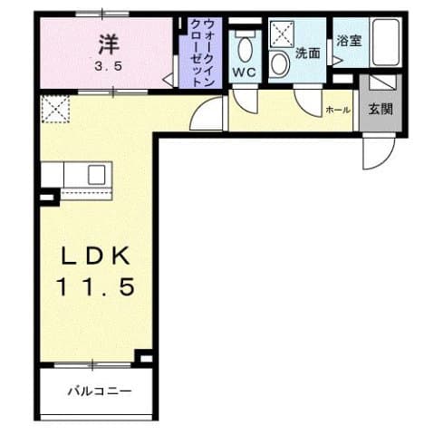 1LDKの間取り図