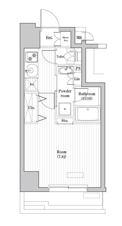 1Kの間取り図