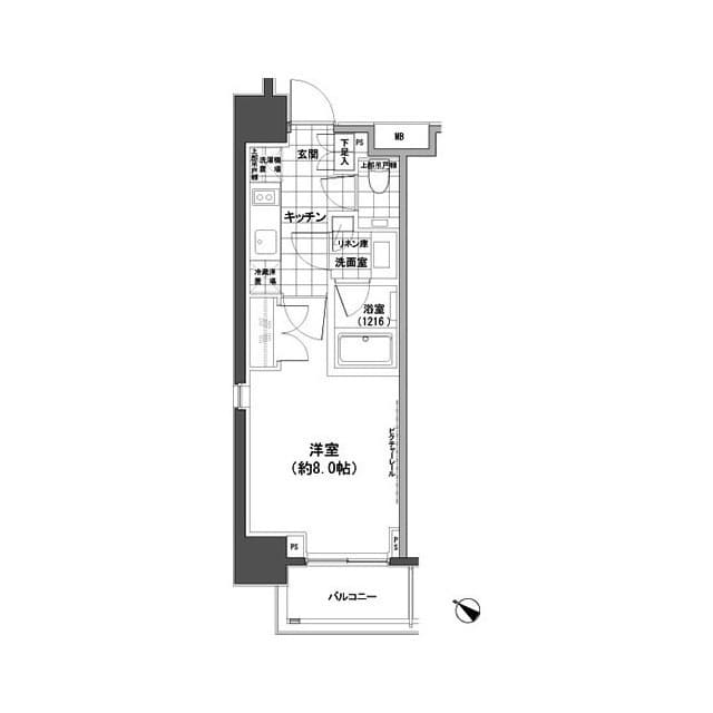 1Kの間取り図