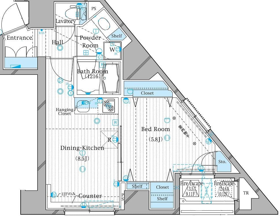 1LDKの間取り図
