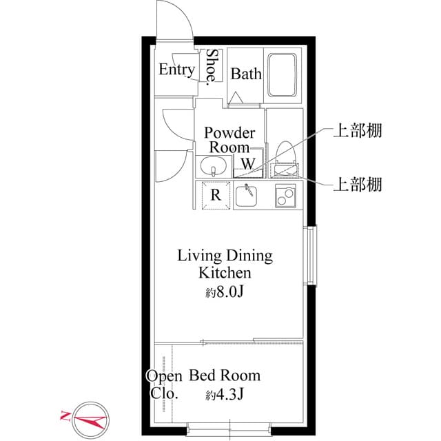 1LDKの間取り図