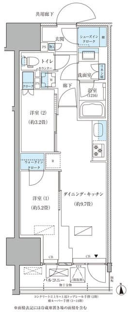 2DKの間取り図