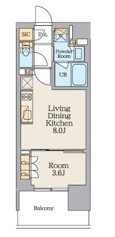 1LDKの間取り図