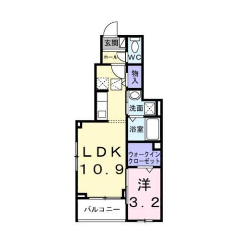 1LDKの間取り図