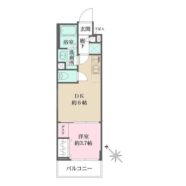 1DKの間取り図