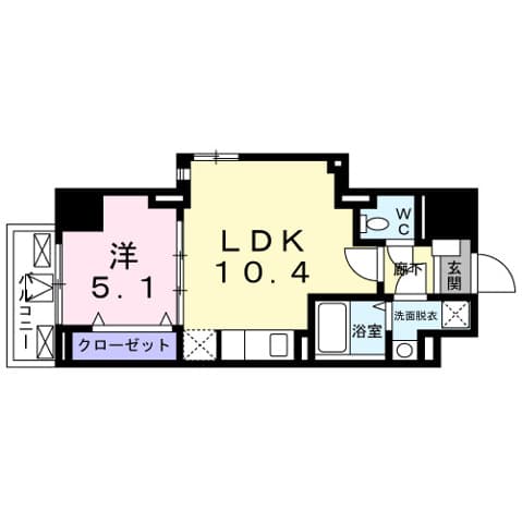 1LDKの間取り図