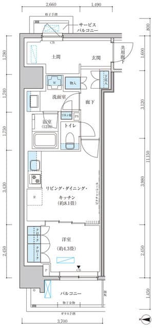 1LDKの間取り図